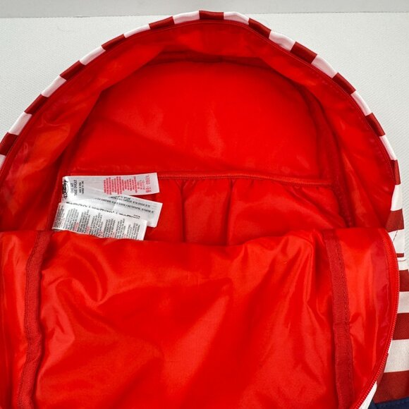 Disney Mickey Mouse Striped Backpack Red White and Blue Adj Straps Americana OS - Picture 9 of 15